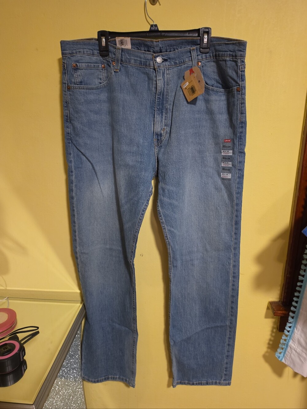 NWT Levi's Ease Men's 505 Regular Size 40 X 32 Blue Denim Straight Leg Jeans